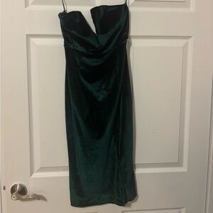 Tobi Strapless Dark Green Dress